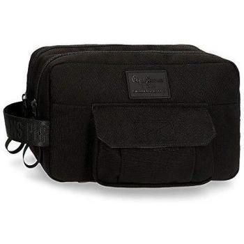 Pepe Jeans Denton Neceser Doble Compartimento Negro, 26x16x12 cms
