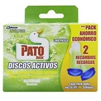 PATO Discos Activos WC Lima, Limpia y Desinfecta, Pack de 2 Recambios