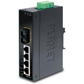PLANET IP30 Slim Type 4 Porte Switch Ethernet Industriale + 1 Porta 100Base-FX(SC) (-10-60°C)