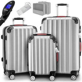 Juego de maletines rígidos Baseline con accesorios ABS plateado