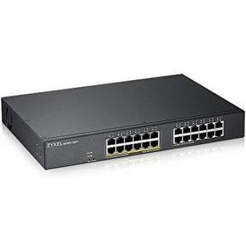 Zyxel 24 ports Gigabit PoE Switch | Gestione Smart | Montaggio in rack | 12 porte PoE+ von budget da 130 W | VLAN, IGMP, QoS | Garanzia a vita [GS1900-24EP]