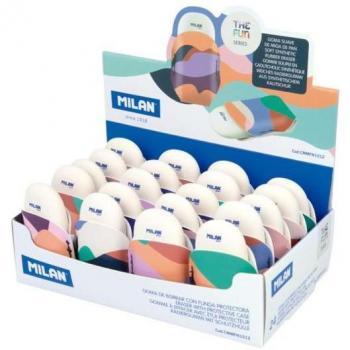 Caja expositora 24 gomas ovaladas 1012 con funda serie The Fun, multicolor