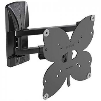 Meliconi SlimStyle Plus 200 SDR Supporto con Doppio Braccio Ultra Sottile da Parete per TV a Schermo Piatto da 26'' a 45'', Gommini Protettivi, VESA 100x100, 200x200, Nero