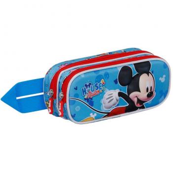 Mickey Mouse Casa Estuche Portatodo 3D Azul y Negro