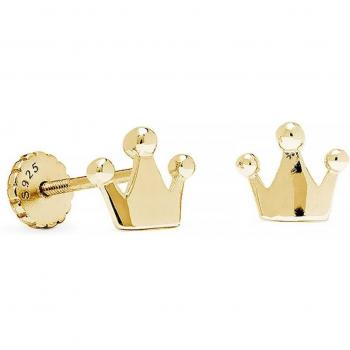 Pendientes de niña Shika Kids And Baby de plata de ley 925 con baño de oro