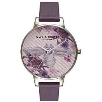 Reloj Olivia Burton bordado Dial London Gris y Plata OB16EM05