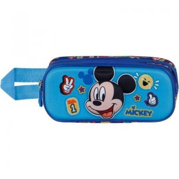 Estuche Doble Portatodo 3D Mickey Mouse Blissy Naranja