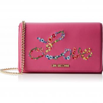 Bolsa de mensajero Love Moschino Nappa PU, Rosa (Fuxia), 6x12x22 cm