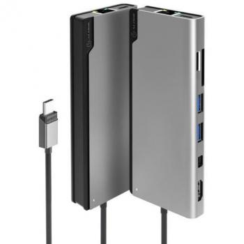 Docking Station ALOGIC ULDPLSV2‑SGR – USB 3.2 Gen 1 (USB‑C 8 porte)