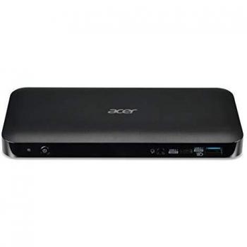 Acer USB Type-C Dock III (2 USB 3.1 Type-C, 3 USB 3.1, 2 DisplayPort, 1 HDMI 2.0, Audio, RJ-45, Kensington Lock, supporto per posizionamento flessibile), 10 Porte, Nero