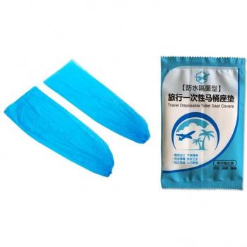 Cubierta de zapato impermeable azul alta unisex, 25 pares + 50 fundas desechables asiento inodoro portátil