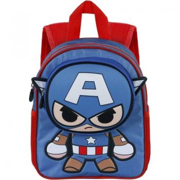 Karactermania Mochila Pocket Escolar Capitán América Bobblehead