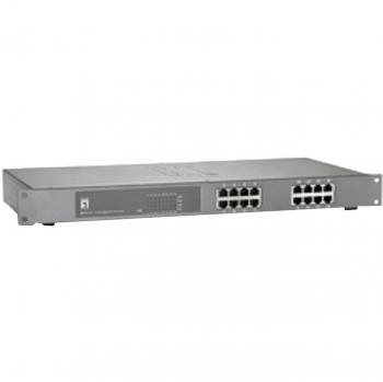 LevelOne GEP-1621 Unmanaged Gigabit Ethernet (10/100/1000) Gray Support Power over Ethernet (PoE)