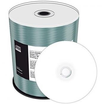 100 MEDIARANGE CD-R 52x 700MB/80min Inkjet Printable print MR203 + 1 CD Verbatim