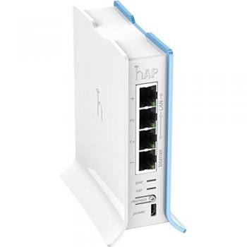 Mikrotik RB941-2ND-TC 300 Mbit/s Blue, White WLAN access point with 300 Mbit/s speed and support for IEEE 802.11b, IEEE 802.11g, and IEEE 802.11n standards, as well as 10/100 Mbit/s wired Ethernet and Micro-USB connectivity