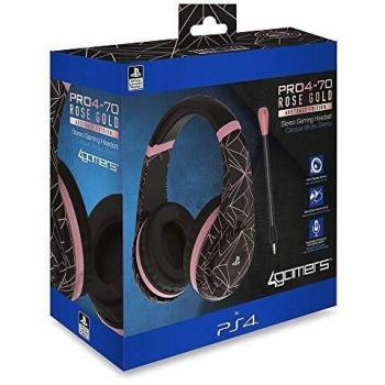 4Gamers, Officially Licensed Pro4-70 PS5/PS4 Headset, Gold Pink, Abstract Edition (PS4/)
