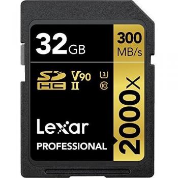 Schede Lexar Professional 2000x 32GB SDHC UHS-II senza Lettore, Lettura Fino a 300MB/s (LSD2000032G-BNNAG)