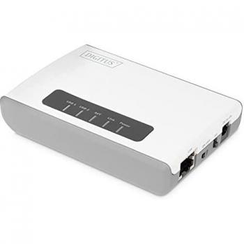 Digitus Server di rete multifunzione USB 2.0 a 2 porte, 300 Mbps DN-13024