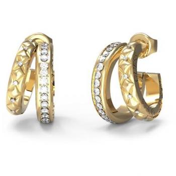 Pendientes de estilo Guess en acero dorado