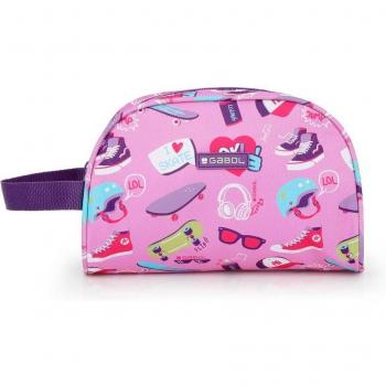 Neceser infantil Gabol Roller en estampado rosa