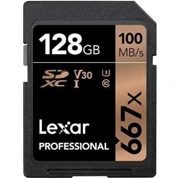 Lexar Professional SDXC 128GB 667x UHS-I (U3) V30 Velocity Class 100MB/s