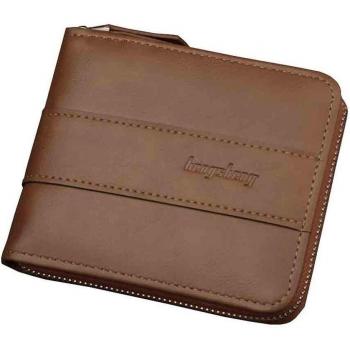 Cartera corta de cuero vintage para hombre