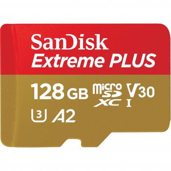 SanDisk Extreme 128 GB microSDXC con adattatore SD – Velocità 100 MB/s