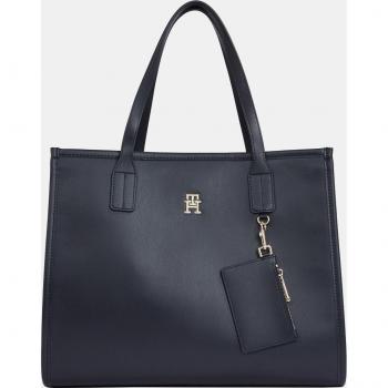 Bolso grande Tommy Hilfiger azul marino con logotipo metálico