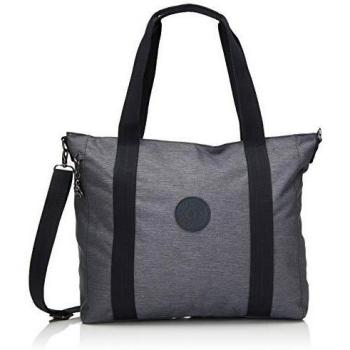 Kipling ASSENI Bolsa de tela y playa, 49 cm, 20 litros, Negro (Carbón)
