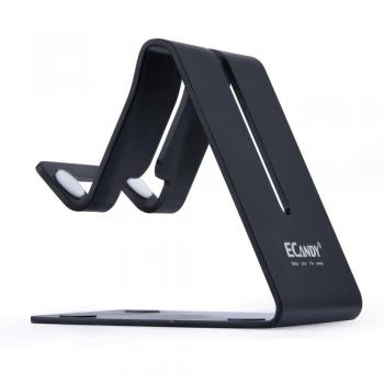 ECANDY Supporto Stativo in Solido Alluminio/Stand da Tavolo per iPhone 7 6 6S 4 4S 5 5S iPad 2 3 4, iPad Mini, iPod Touch Samsung Galaxy S3 i9300 S4 9500 HTC Blackberry e tablet più (Nero)