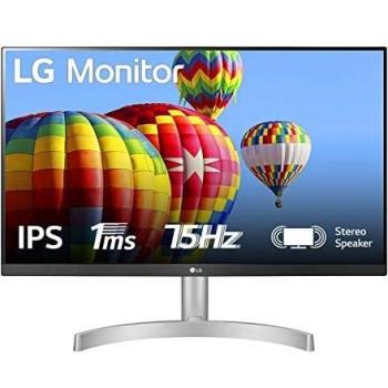 LG 24ML600S Monitor 24 Full HD LED IPS, 1920x1080, 1ms, AMD FreeSync 75Hz, Audio Stereo 10W, 2x HDMI 1.4 (HDCP 1.4), VGA, Uscita Audio, Schermo Antiriflesso, Flicker Safe, Bianco