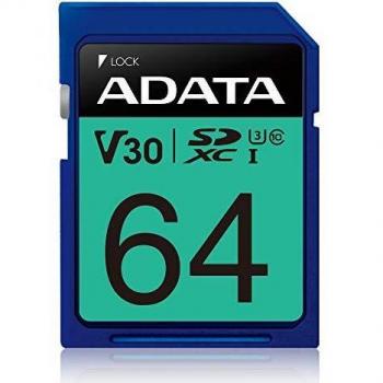 Adata ASDX64GUI3V30S-R 64GB SDXC Classe 10 UHS-I Memoria Flash