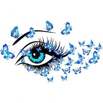 Pegatinas 3D Mariposas Voladoras Azul y Rosa con Ojos de Elfos