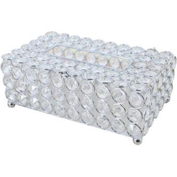 Caja de pañuelos de cristal rectangular