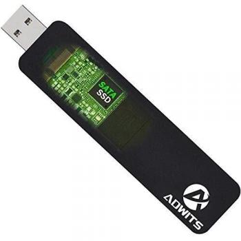 ADWITS Adapter USB 3.0 UASP a SATA M.2 (2230/2242/2260/2280) – Custodia Est. per SSD