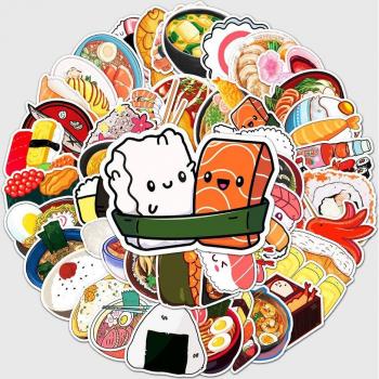Pegatina Gourmet: Sushi Cartoon