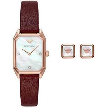 Emporio Armani Set de Regalo para Mujer, Pendientes y Reloj AR80028