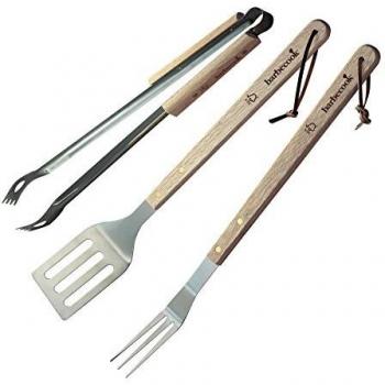 Barbecook Set de Utensilios para Barbacoa, Marrón, 3x10x10 cm