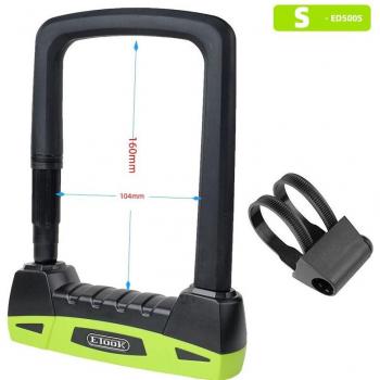 Candado en U Etook para bicicleta con soporte de montaje, dispositivo de seguridad resistente a cortes, disponible en varios colores