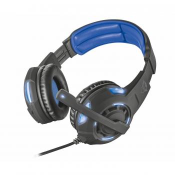 Cuffie Gaming Trust Gaming Gxt 350 Surround 7.1 Illuminate Nero/Blu con Microfono da Gioco Alimentate USB