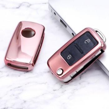 Soft TPU Folding Key Fob Case for Volkswagen Polo Jetta Golf MK6 Tiguan Touareg 2 3 4 5 Button