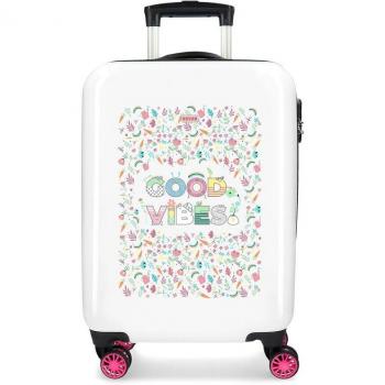 Maleta de Cabina Movom Good Vibes rígida 55cm blanco/negro/fucsia