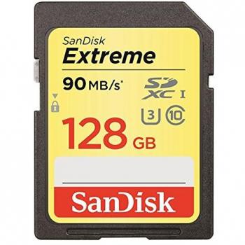 SanDisk Extreme Pro Scheda di Memoria SDXC da 128 GB, Velocità fino a 160 MB/s, Classe 10 U3 V30, Nero