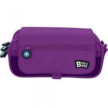 Grafoplás Bits & Bobs, Estuche Escolar 3 Compartimentos con Solapa, 23 cm, Violeta