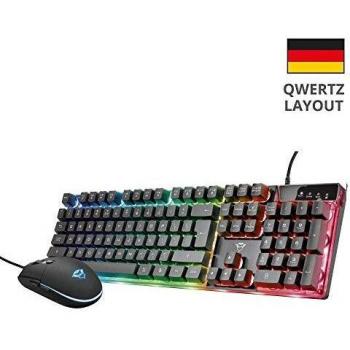 Trust GXT 838 Azor tastiera USB Tedesco Nero