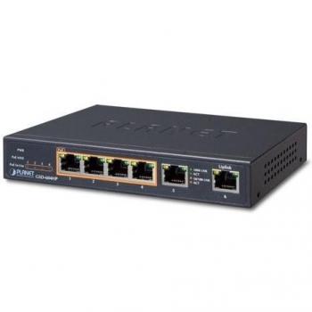 Planet GSD-604HP switch gestito di rete Gigabit Ethernet (10/100/1000) Nero con supporto Power over Ethernet (PoE)