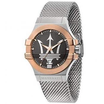 Maserati Reloj para Hombre, Colección Potenza, en Acero Inoxidable, PVD Oro Rosa, con Correa de Acero Inoxidable