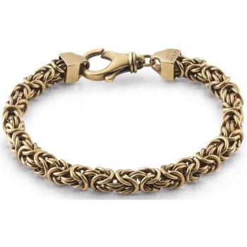 Pulsera Guess hombre HYPE JUMB01352JWAGS acero inoxidable dorado envejecido cadena bizantina