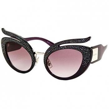 Miu Miu 0MU04TS 07H3E2 53, Gafas de Sol para Mujer, Morado (Transparent Violet/Grey)