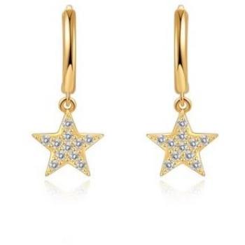 Pendientes Aro Estrella Circonita Blanca